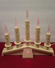 Vtg Empire Christmas Window Candolier Lighted Drip Candles Electric Candelabra 