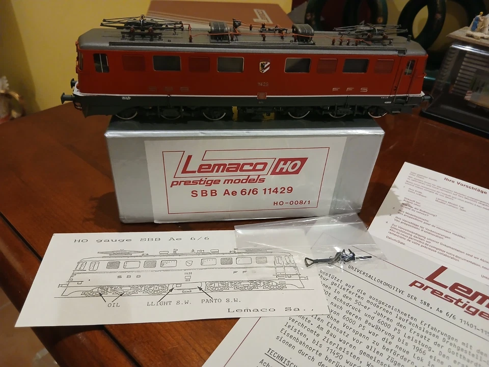 LEMACO LOCOMOTORE ELETTRICO Ae 6/6 -11401-SBB ART HO - 008/1 TOP - Immagine 2 di 4
