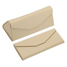 Foldable Glasses Case, 2 Pcs Triangle Eyeglasses Case, Khaki