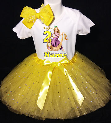 TANGLED 2nd second 2 Birthday ***With NAME*** Tutu Dress Fast Shipping  Yellow | eBay