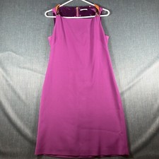 Tahari Womens A Line Dress Pink Sleeveless Zipper Size 6 Polyester Blend