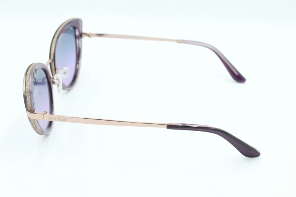 Guess GU7603 83Z 紫色镜面塑料圆形猫眼太阳镜框 52-20-145 — 第 3/3 张图片
