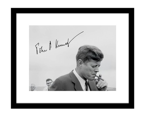 John F Kennedy 8x10 photo signed smoking JFK cool president - Picture 1 of 2