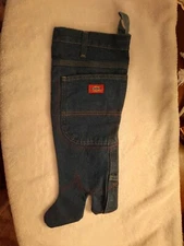 Homemade Denim Christmas Stocking With Dickies Tag 20 Inches Tall W/O Hanger VGC