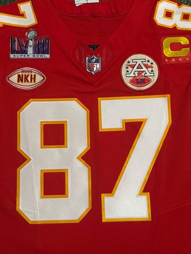 Travis Kelce Kansas City Chiefs Super Bowl 58 Nike FUSE Elite Jersey Sz 44/L - Picture 9 of 16