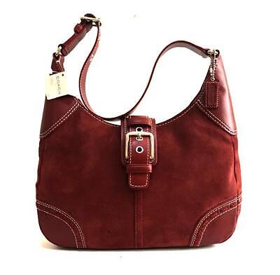 NWT COACH HAMPTONS FINEST SUEDE RED BURGUNDY LEATHER HOBO NWT COACH HAMPTONS FINEST SUEDE RED BURGUNDY LEATHER HOBO