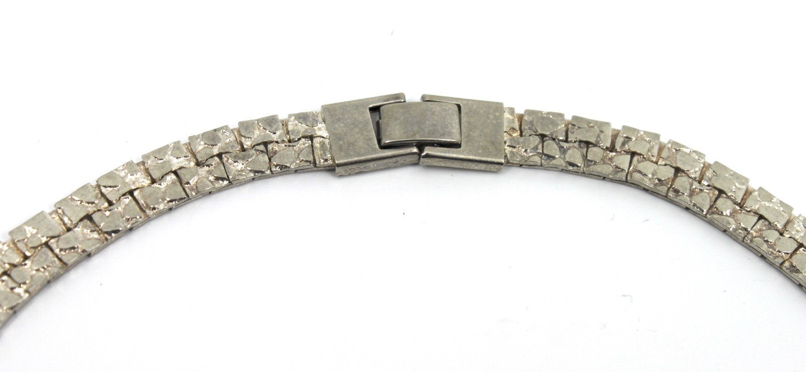 Sterling Silver Flat Textured Link Chain Necklace 20"inch Long Unisex image 4