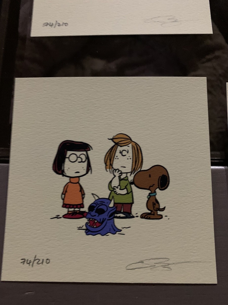 Scooby Doo SNOOPY Peanuts Charlie Brown 5x5 SIGNED xx/210 Art
