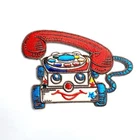Telephone Toy Patch Vintage Kids Cartoon Emblem for DIY Iron on Clothes Backpack