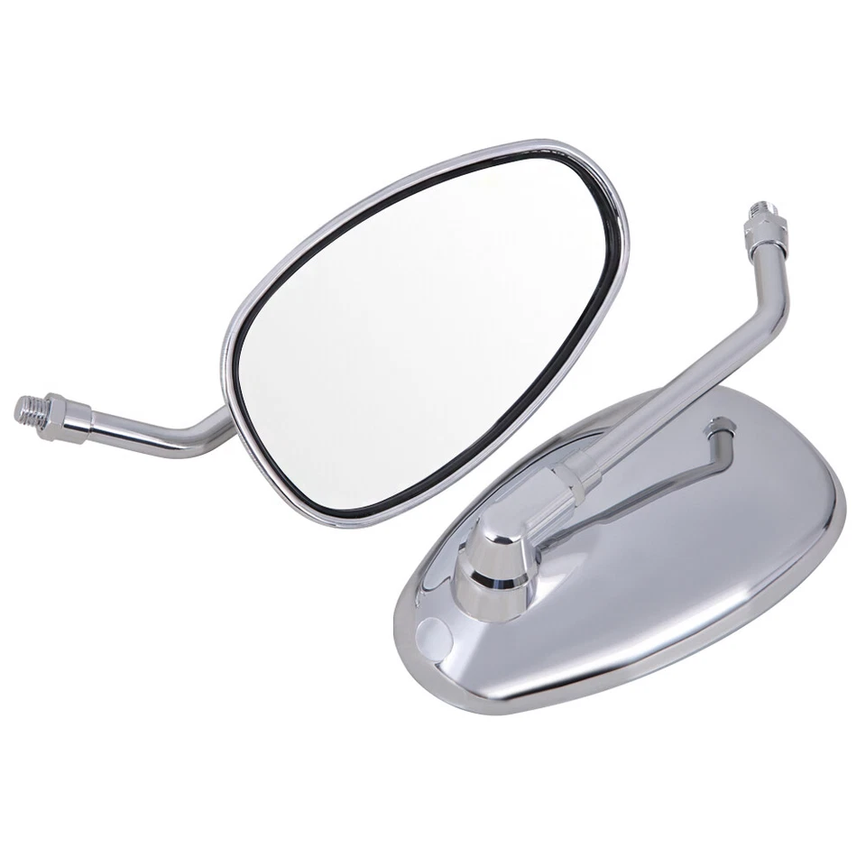 Espejos retrovisores rectangulares cromados para moto Kawasaki Vulcan VN 500 800 900 1600 10 MM Foto 4 de 4