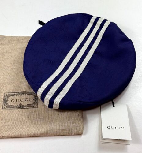 New Gucci x Adidas Trefoil GG Supreme Monogram Purple Unisex Beret Hat - Picture 2 of 12