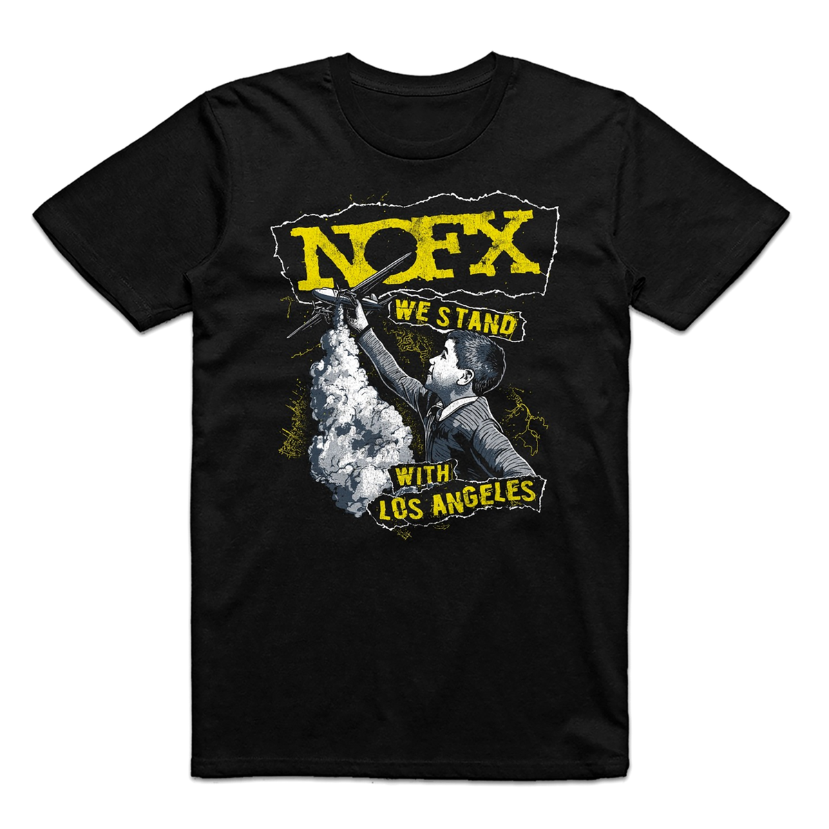 NOFX WE STAND with LOS ANGELES Tシャツ Lサイズ Nofx We Stand With Los Angeles Punk Rock Black Unisex T-shirt Size