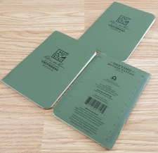 Rite In The Rain Mini Stapled Binding Notebook 3 Pack Green Field-Flex Cover