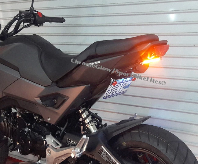 Eliminador de para-lama Honda Grom MSX125 (2017-2021) SS barra de luz LED vermelha; lente de fumaça - Imagem 4 de 4