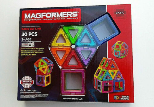 MAGFORMERS Basic Set Line Brain Training 30 Pc Set Magnetic Building Toy NWT - Picture 1 of 2