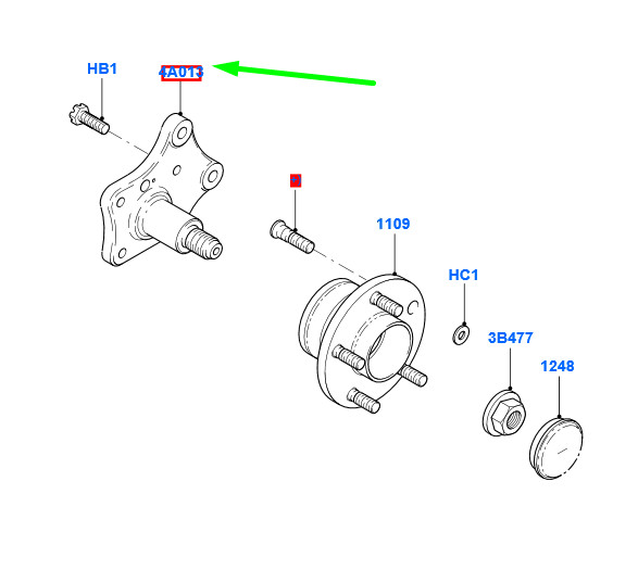 NEW FORD TRANSIT CONNECT MK1 AXLE KNUCKLE HUB SPINDLE 1463281