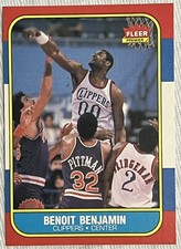 1986-87 Fleer #8 Benoit Benjamin RC - Los Angeles Clippers Basketball Card