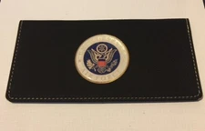 AIR FORCE USAF  BLACK Leatherette Checkbook Cover FAUX LEATHER FREE SHIPPING