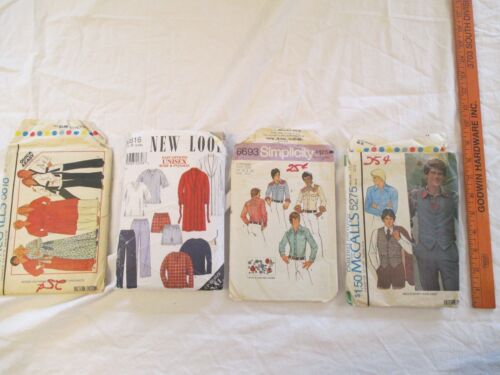 Assorted- Men's Vintage Garment Sewing Patterns- Set of 4 - Picture 2 of 11