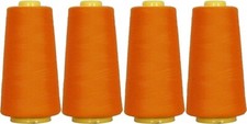 4 BIG CONES ORANGE YELLOW SERGER SEWING THREAD 2750 YD TEX 27 40S/2-THREADART