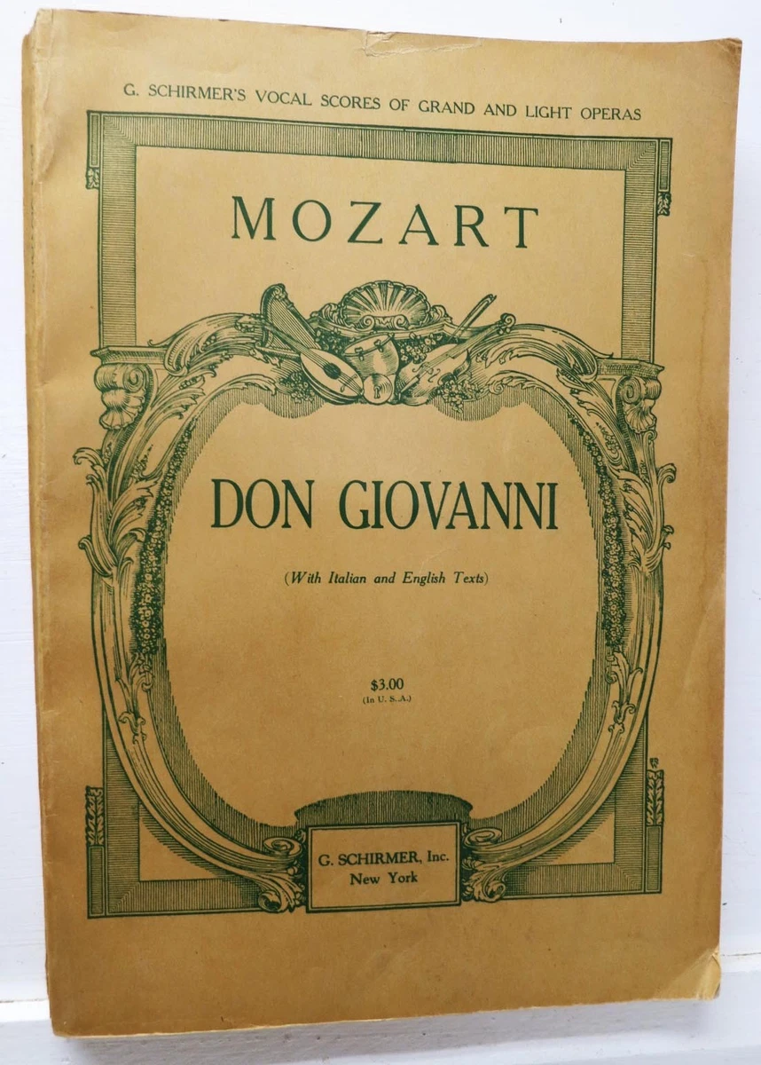 Don Giovanni, Mozart, sheet music w/ Italian &amp; English, ca 1900,  Shirmer | eBay