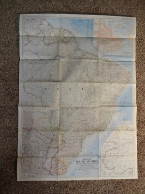 National Geographic March 1955 - Map Insert Only - Eastern South America