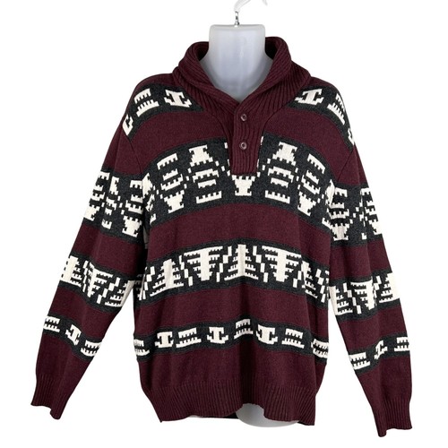 American Eagle NWT Mens XXL Shawl Collar Sweater Cotton/Wool Blend Southwest
