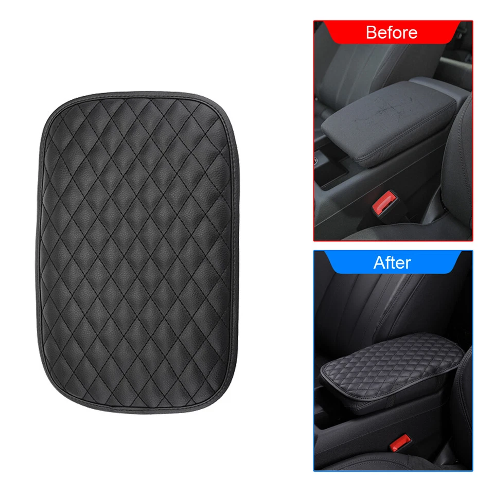 1x Funda Cojín Apoyabrazos Coche Consola Central Caja Almohadilla Protector Accesorios Negro Foto 4 de 4