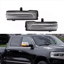Clear Sequential LED Side Mirror Light Turn Signal lamp for Dodge Ram 1500 19-22
