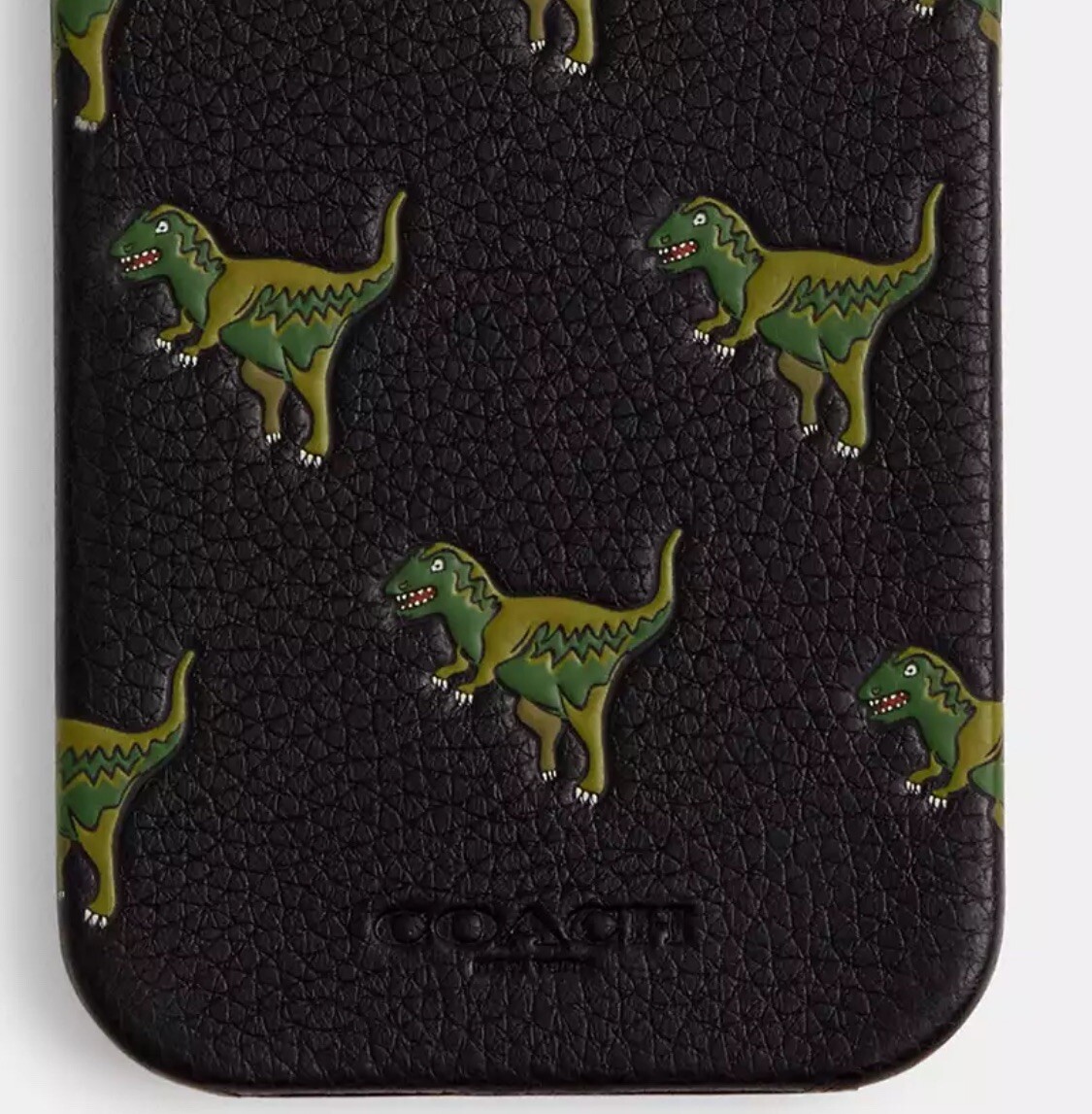 レキシー【COACH 】iPhone 15 pro Case With Rexy Coach Leather Slim Wrap Signature Repeat Rexy - iPhone 15 Pro