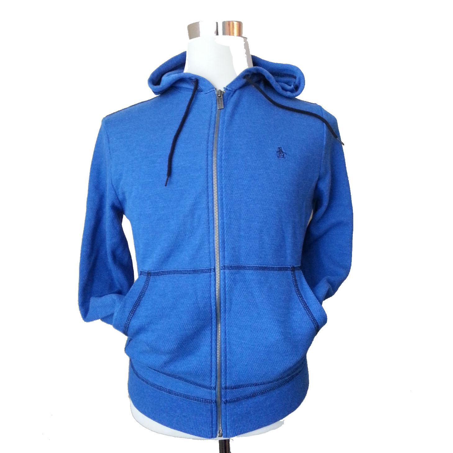 The Original Penguin men's prince blue hoodie size S full zip NWT