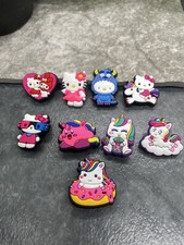 9 PC 1&rdquo; Kitty Unicorn Shoe  Decoration Charms-Clogs Jigs Bubble Slide B1007
