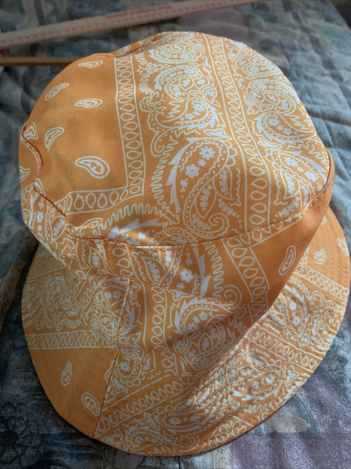 Yellow and White Paisley Bucket Hat-image