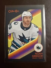 2023-24 Noah Gregor Retro Black /100 O-Pee-Chee Hockey San Jose Sharks