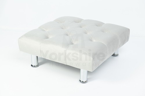Upholstered Footstool Pouffe Seat Chesterfield Foot Stools 3 Sizes & 13 Colours - Picture 100 of 128