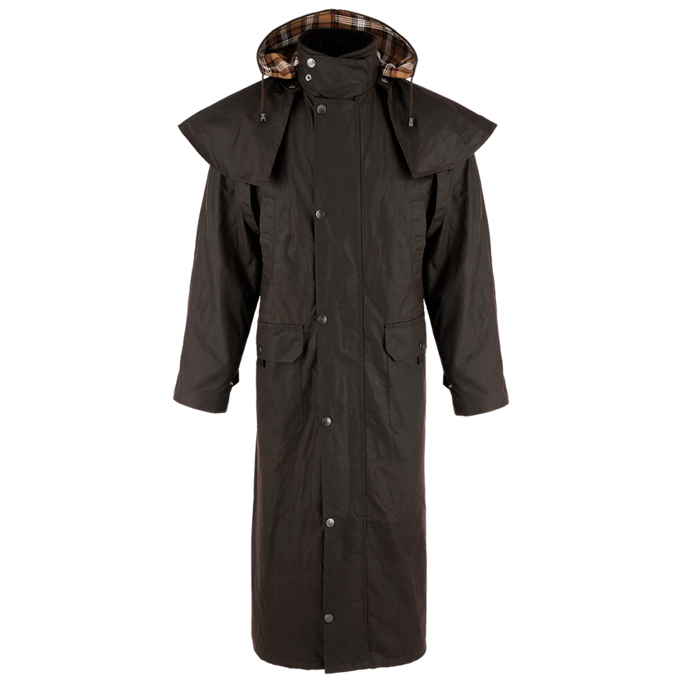 Capa/plumero de algodón de cera larga Edinburgh unisex - totalmente forrado. Hunter Exterior MARRÓN Foto 2 de 4