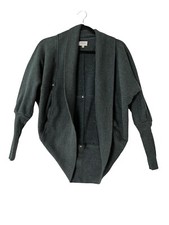Aritzia WILFRED Womens Sweater Green DIDEROT Cardigan Cocoon Open Front XXS