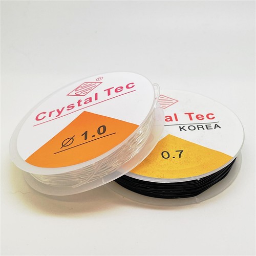 Elastic Crystal Tec Clear / Black beading thread cord, bracelet jewellery making - 第 1/17 張圖片