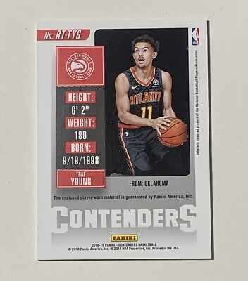 NBA Trae Young ROOKIEセット‼️ 2018-19 Panini Contenders Trae Young Rookie Ticket Patch #RT-TYG