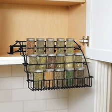3 Tier Pull Down Spice Rack Organizer Cabinet Pantry ?Countertop for Spices&Jars