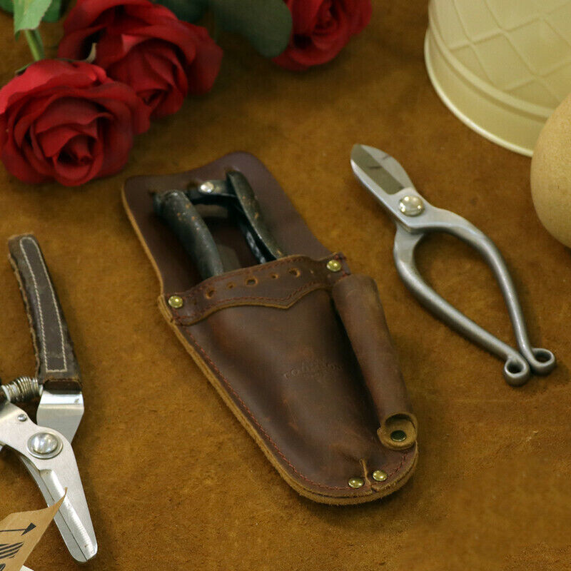 Leather Garden Shears Holster Florist Pruner Scissor Sharpener Tool Slot Belt-on
