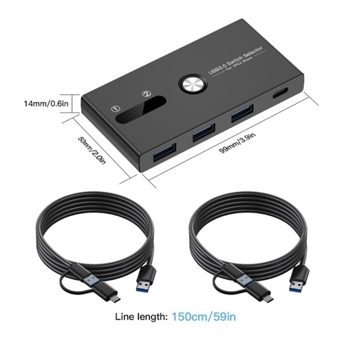 2 In 4 Out USB C And USB 3.0 KVM Switcher For Convenient Management On Desktops - Photo 8/8