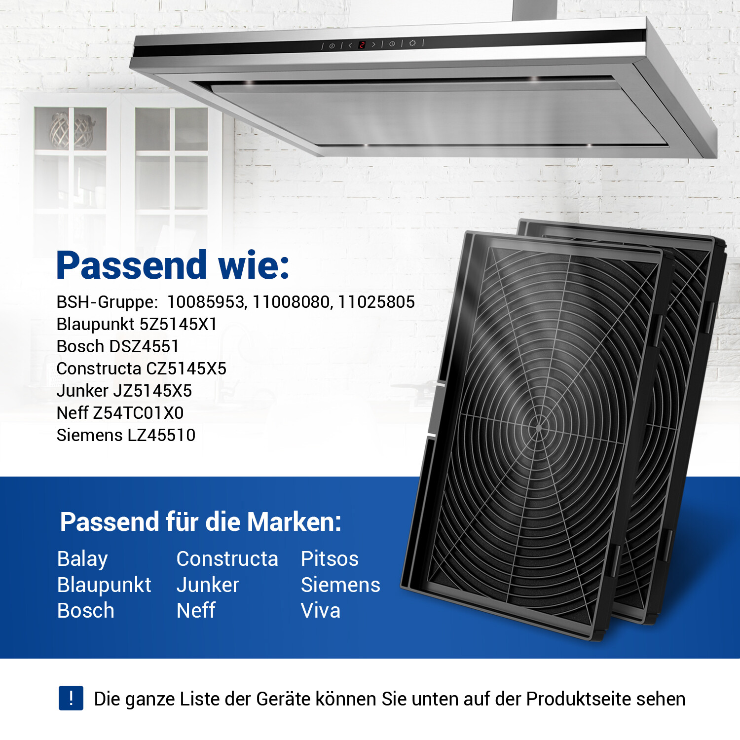 Aktivkohlefilter Für Dunstabzugshauben - Passend Für Bosch, Siemens, Neff