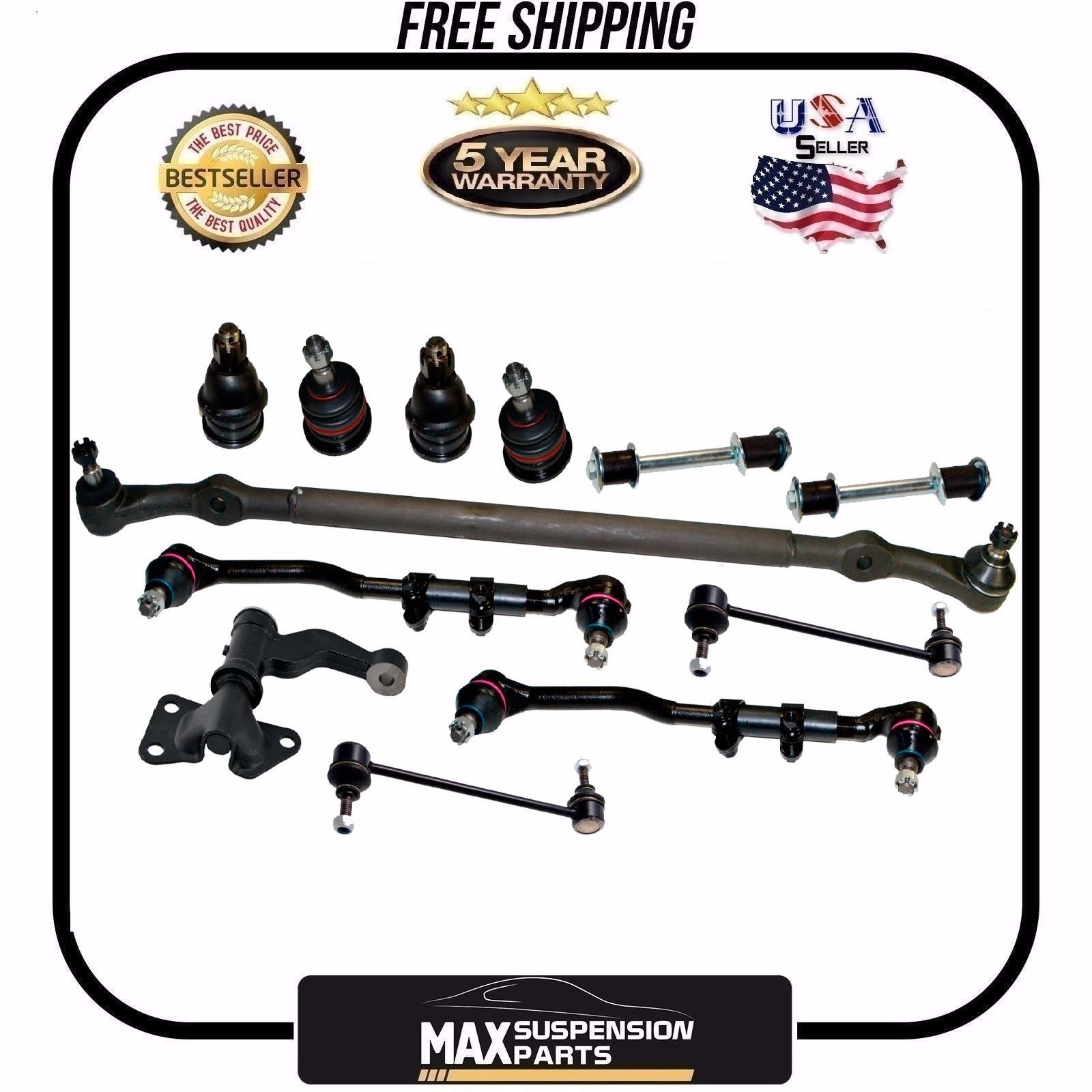 Ball Joints Tie Rods Links Fits Nissan Frontier 2.4L 9804 Rear Wheel