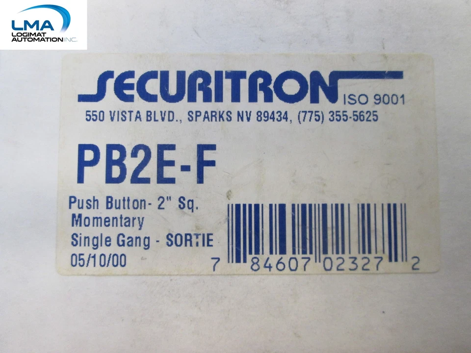 SECURITRON PB2E-F GREEN PUSH BUTTON 2" SQUARE MOMENTARY - SORTIE *** NEW - Image 3 of 3