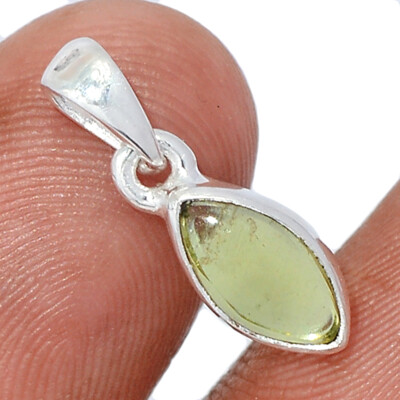 Natürlicher Cabochon Peridot 925 Sterling Silber Anhänger Schmuck CP58608