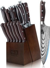 Ceppo Coltelli Da Cucina 16 Pezzi Giapponesi Set Di Coltello Acciaio Ad Alto Ten