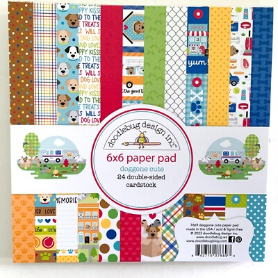 Doodlebug Design 6'' x 6'' Paper Pad DOGGONE CUTE 24 Sheets