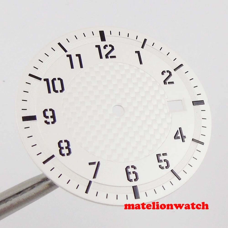 Estéril Reloj Esfera 34mm Repuestos Apto para Movimiento NH35 Fecha Ventana Foto 2 de 4