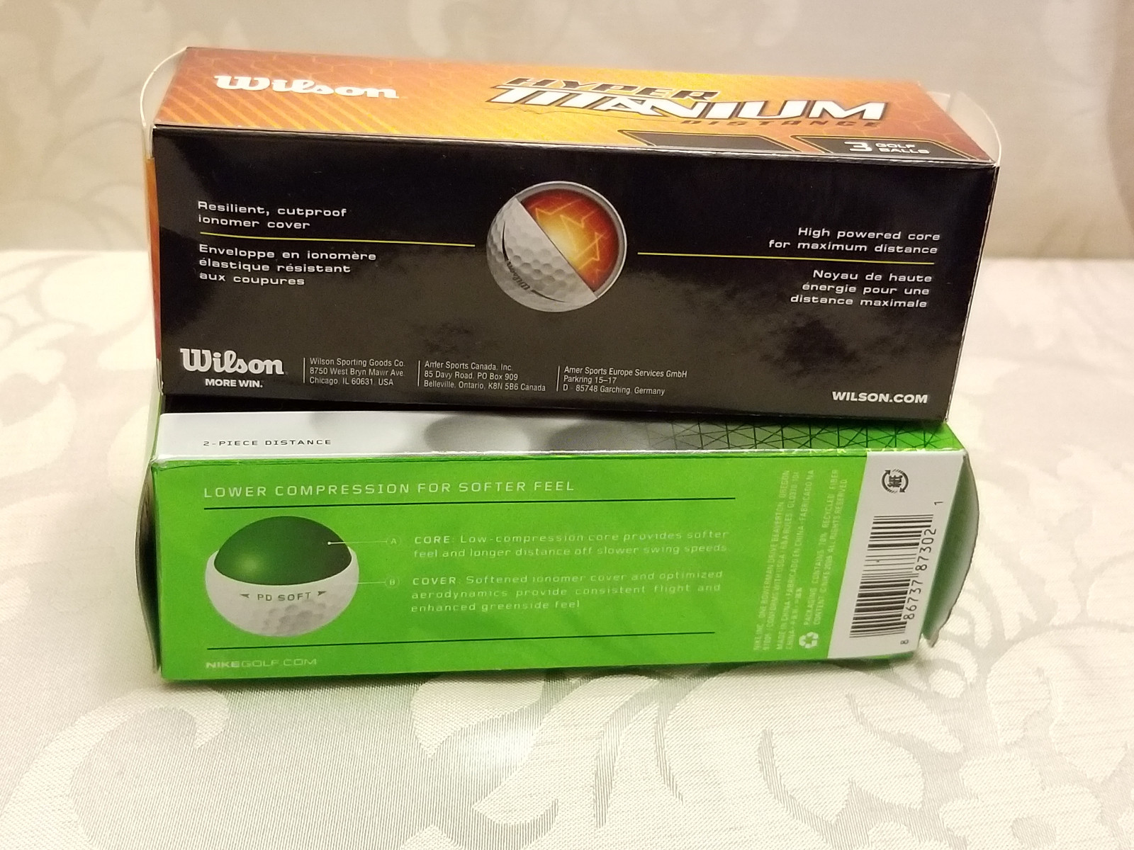 Nike Power Distance & Wilson Hyper Titanium Golf Balls 6 BALLS BRAND